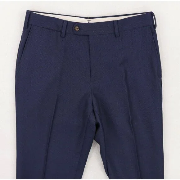 Suitsupply Sienna Ticket Pocket VBC Wool Suit Size 36R Blue Birdseye - Picture 12 of 14